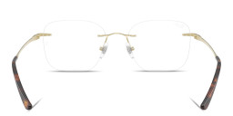 Shop Ray-Ban Titanium Optics Unisex Rimless Square Eyeglasses in Light Gold online.