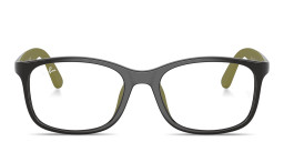 Shop Ray-Ban Optics Kids Bio-Based Pillow Eyeglasses in Grey On Rubber Green online.