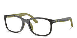 Shop Ray-Ban Optics Kids Bio-Based Pillow Eyeglasses in Grey On Rubber Green online.
