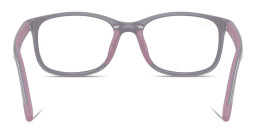 Shop Ray-Ban Optics Kids Bio-Based Pillow Eyeglasses in Purple On Rubber Pink online.