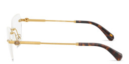 Shop Swarovski Crystal Rimless Wide Irregular Eyeglasses in Gold online.