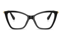 Shop Swarovski Crystal-Embellished Cat-Eye Eyeglasses in Black online.