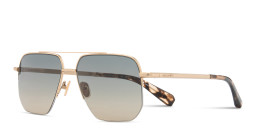Shop ALL SAINTS Kai Half-Rim Square Sunglasses in Polished Gold online.