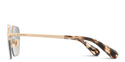 Shop ALL SAINTS Kai Half-Rim Square Sunglasses in Polished Gold online.