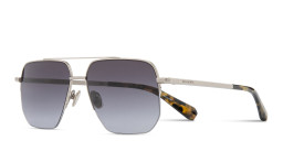 Shop ALL SAINTS Kai Half-Rim Square Sunglasses in Polished Silver online.