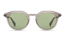 Shop ALL SAINTS Van Unisex Round Sunglasses in Transparent Grey/Green online.