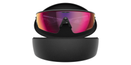 Shop Oakley Meta Vanguard Unisex Half-Rim Rectangle Sunglasses in Black online.