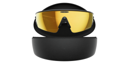 تسوق نظارات شمسية ميتا فانجارد بنصف إطار مستطيل للجنسين اوكلي بلون أسود أونلاين.