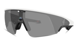 Shop Oakley Meta Vanguard Unisex Half-Rim Rectangle Sunglasses in White online.