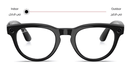 Ray-Ban Meta Headliner Unisex Panthos Sunglasses in Shiny Black/Transitions Sapphire – Product Photo 4