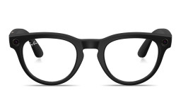 Shop Ray-Ban Meta Headliner Unisex Panthos Eyeglasses With Blue-Violet Light Lenses in Black online.