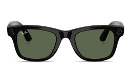 Shop Ray-Ban Meta Wayfarer Unisex Square Sunglasses in Shiny Black online.