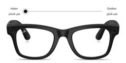 Shop Ray-Ban Meta Wayfarer Transitions® Unisex Square Sunglasses in Matte Black online.