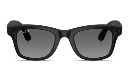 Shop Ray-Ban Meta Wayfarer Unisex Square Sunglasses in Matte Black online.