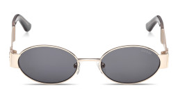 Shop Guess Iris Oval Sunglasses in Gold online.