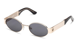 Shop Guess Iris Oval Sunglasses in Gold online.