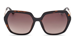 Shop Guess G Logo Oversized Irregular Sunglasses in Dark Havana online.