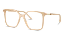 Shop Armani Exchange A|X Logo Oversized Irregular Eyeglasses in Beige online.