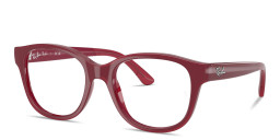 Shop Ray-Ban Optics Kids Bio-Based Square Eyeglasses in Fucsia On Transparent Fucsia online.