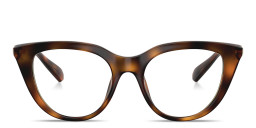 Shop Swarovski Crystal-Embellished Cat-Eye Eyeglasses in Polished Havana online.