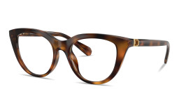 Shop Swarovski Crystal-Embellished Cat-Eye Eyeglasses in Polished Havana online.
