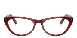 Shop Ray-Ban Optics Square Eyeglasses in Transparent Bordeaux online.