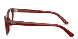 Shop Ray-Ban Optics Square Eyeglasses in Transparent Bordeaux online.