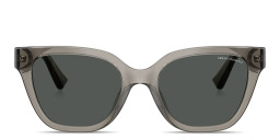 Shop Armani Exchange A|X Logo Cat-Eye Sunglasses in Transparent Grey online.