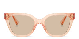 Shop Armani Exchange A|X Logo Cat-Eye Sunglasses in Transparent Peach online.