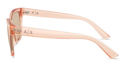 Shop Armani Exchange A|X Logo Cat-Eye Sunglasses in Transparent Peach online.