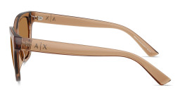 Shop Armani Exchange A|X Logo Cat-Eye Sunglasses in Transparent Brown online.