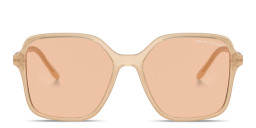 Armani Exchange A|X Logo Oversized Butterfly Sunglasses in Transparent Beige – Product Photo 1