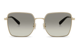 Coach Engraved Logo Oversized Square Sunglasses in Black/Light Gold – Product Photo 1