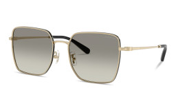 Coach Engraved Logo Oversized Square Sunglasses in Black/Light Gold – Product Photo 2