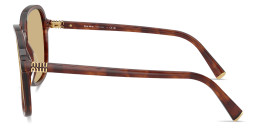 Shop MIU MIU Vertical Logo Oversized Square Sunglasses in Brown online.