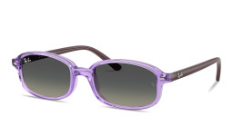 Shop Ray-Ban Logo Kids Irregular Sunglasses in Transparent Violet online.
