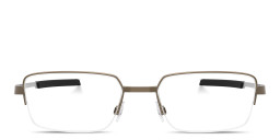 Shop Oakley Foil RQ 0.5 Unisex Wide Half-Rim Rectangle Eyeglasses in Pewter online.