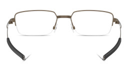 Shop Oakley Foil RQ 0.5 Unisex Wide Half-Rim Rectangle Eyeglasses in Pewter online.