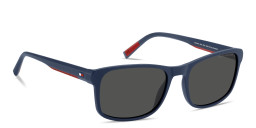 Shop Tommy Hilfiger Logo Rectangle Sunglasses in Blue online.