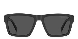 Shop Tommy Hilfiger Logo Square Sunglasses in Black online.