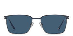 Shop Tommy Hilfiger Engraved Logo Square Sunglasses in Blue & Ruthenium/Blue online.
