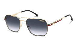 Shop Carrera Engraved Logo Square Sunglasses in Gold Striped Red online.