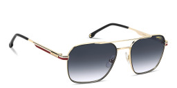 Shop Carrera Engraved Logo Square Sunglasses in Gold Striped Red online.