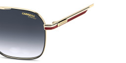 Shop Carrera Engraved Logo Square Sunglasses in Gold Striped Red online.
