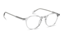 Shop DAVID BECKHAM Talisman Panthos Eyeglasses in Transparent Grey online.