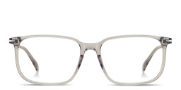 Shop DAVID BECKHAM Talisman Wide Rectangle Eyeglasses in Transparent Grey online.