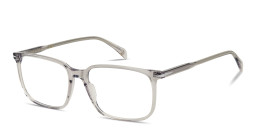 Shop DAVID BECKHAM Talisman Wide Rectangle Eyeglasses in Transparent Grey online.
