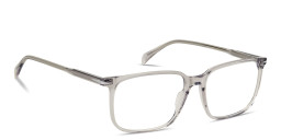 Shop DAVID BECKHAM Talisman Wide Rectangle Eyeglasses in Transparent Grey online.