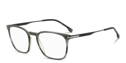 Shop Hugo Boss Engraved Logo Square Eyeglasses in Striped Grey online.