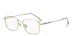 Shop Hugo Boss Engraved Logo Wide Rectangle Eyeglasses in Matte Gold online.